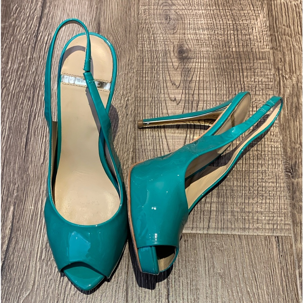 Marciano peep toe sling back heels